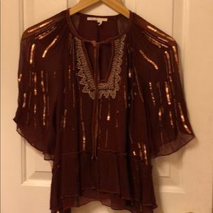 Rust colored top from Anthropology